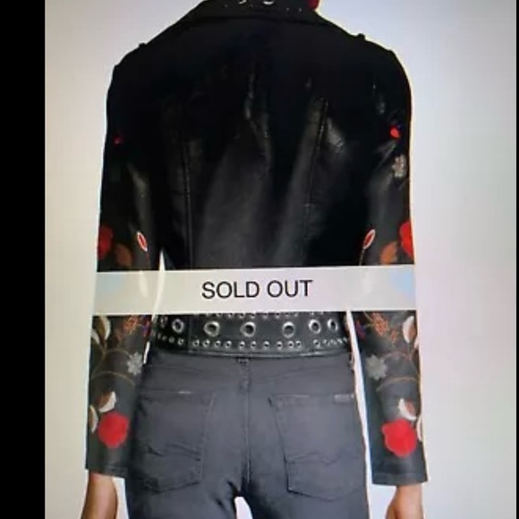 Free Generation Floral Embroidered Moto Jacket - Picture 6 of 9
